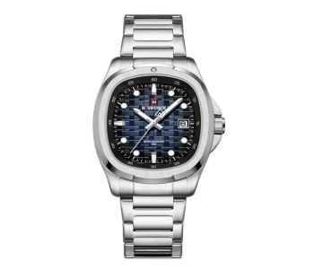 Naviforce NF9240 Square Unique Temperament Silver Bracelet Strap With Blue Dial Analog Watch - For M in UAE