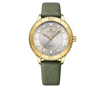 Naviforce 5020 Green White Men’s Watch | Stylish Quartz Analog Stainless Steel Wristwatch in UAE
