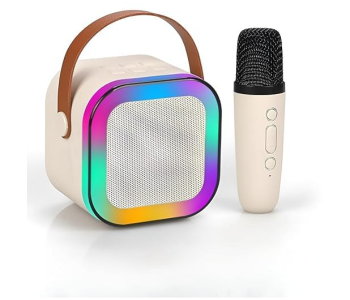 K12 Portable Karaoke Machine With 1 Wireless Mic – Bluetooth 5.3 Rechargeable PA Speaker System With RGB Lights – Home Party & Outdoor Use in KSA