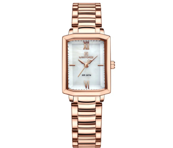 Naviforce Women’s Rose Gold Watch – Rectangular Dial, Stainless Steel, Elegant Design NF5039 in UAE