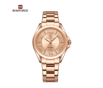 Naviforce NF5037 Modern Design Quartz Simple Fashion Waterproof Wristwatch Stainless Steel Band Girls Clock RGRG in KSA