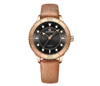 Naviforce 5020 Rose Gold Black Men’s Watch | Luxury Quartz Analog Stainless Steel Timepiece in UAE