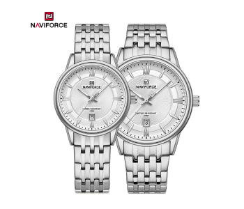 Naviforce NF8040 Classic Exquisite High Quality Romantic Gift Stainless Steel Couple Watches GSWS in KSA