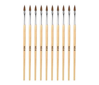 Professional Nail Art Brush Set No.6 – 10 Pcs | Fine Tip Acrylic & Gel Nail Brushes in UAE