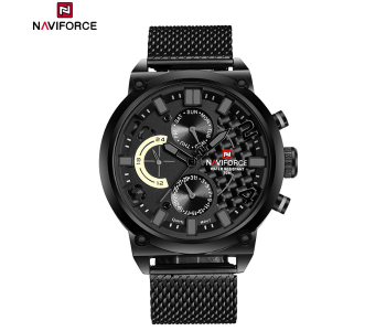 NF9068S Fashion Military Sport Stainless Steel Quartz Waterproof WristWatch For Men BGYB in KSA