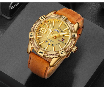 Naviforce NF9117L New Luxury Brand Quartz Watch Men Casual Sports Watches Leather Wristwatch GG in KSA
