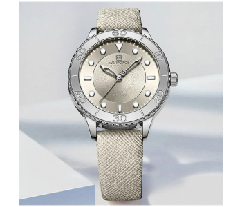 Naviforce 5020 Silver Grey Men’s Watch | Elegant Quartz Analog Stainless Steel Wristwatch in UAE