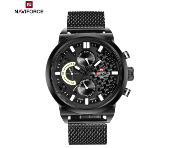 Naviforce NF9068S Fashion Military Sport Stainless Steel Quartz Waterproof WristWatch For Men BWB in KSA