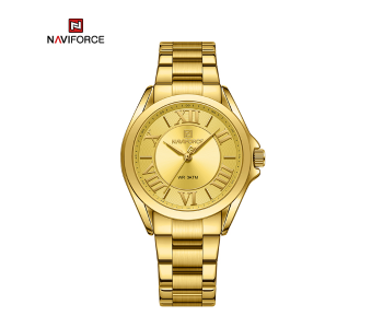 Naviforce NF5037 Modern Design Quartz Simple Fashion Waterproof Wristwatch Stainless Steel Band Girls Clock GG in KSA