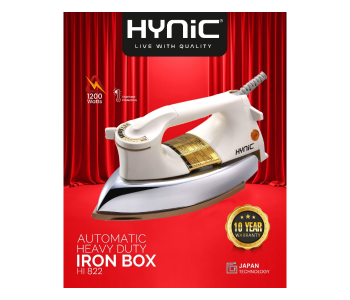 HYNiC HI822 Automatic Heavyweight Iron – 1200W Power, Ceramic Nonstick Soleplate, Auto Shut-Off & Overheat Protection – Smooth, Efficient Pressing For All Fabrics in KSA