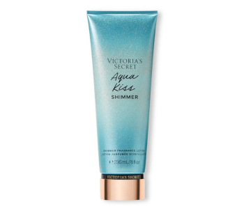 Victoria's Secret Aqua Kiss Shimmer Lotion 236ml – Fresh Floral Glow Moisturizing Body Lotion in UAE