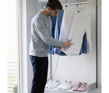 DX3002 Portable Garment Steamer 1500W – Handheld Clothes Steamer With Stainless Steel Soleplate, 4 Interchangeable Brush Heads, Travel Pouch Included, Fast Heat-Up in KSA
