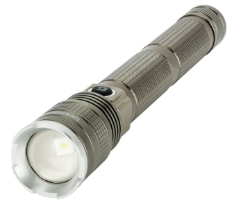 Geepas GFL4651N Zoomable LED Flashlight, High-Power LEDs, 10H Runtime, Aluminum Housing – Black in KSA
