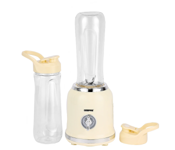 Geepas Personal Blender GSB44113 – 300W Motor, 2 BPA-Free 600ML Tritan Bottles, Unbreakable & Transparent, Stainless Steel Blade, White in KSA