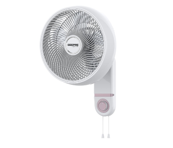 Geepas GF21203 14 Wall Fan, 3-Speed, 60W Motor, ABS Body & 5-Fin Blade With Wide Angle Oscillation – White in KSA