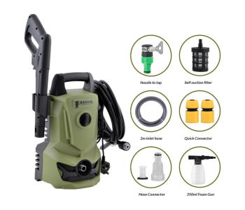 AIRMAN Pressure Washer SK103-14S, 1400W, 105 Bar/1523 PSI, 1.5 GPM, Compact Design, Self-Suction, Total Stop System, Accessories Included in KSA