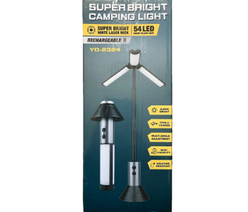YD-2324 Camping Light | 54 LED Rechargeable Lantern With Type-C Charging & Adjustable Angle in UAE