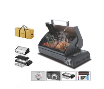 DLC-P3413 Portable Gas Grill – 2500W, Outdoor BBQ With Thermometer, Carry Bag, And Easy Ignition in KSA