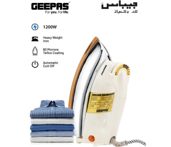 Teflon Coated Automatic Dry Iron 1200 W GDI23014 White/Silver/Gold in KSA