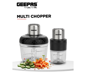 Geepas GMC42030 Multi Chopper | 2.5L, 500W, Mincing & Chopping | For Veg, Fruits & Meat | Black/Silver in KSA