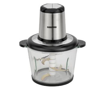 Geepas GMC42029 3.0L Multi Chopper | 500W Compact Multi-Purpose Chopping Machine With Mincing Function, Cutter Pole & Gear | Ideal For Vegetables | Black/Silver | 2-Year Warranty in KSA