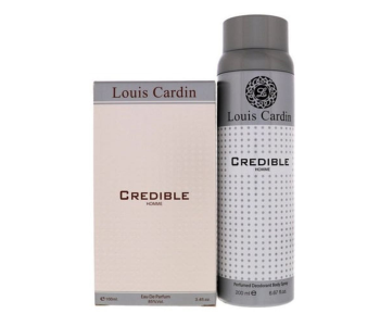 Louis Cardin Credible Homme Perfume 100ml + Deodorant Spray 200ml in UAE