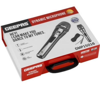 Geepas Dynamic Microphone GMP15016 – High Performance, Sharp Sensitivity, 8m Cable, Superior Sound Quality in KSA