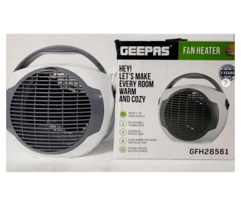 Geepas GFH28561 2000W Fan Heater With Adjustable Thermostat – Fast Heating & Energy Efficient, White in KSA