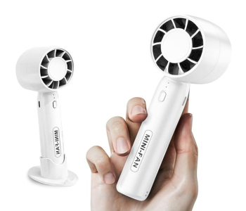Portable Handheld Mini Fan – USB Rechargeable, 3 Speed, Quiet Personal Cooling With Base in UAE