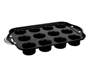 Royalford RF10091 Carbon Steel Muffin Pan – 12-Cup Non-Stick Baking Tray With Loose Base, Oven Safe in KSA