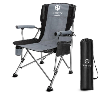 Toby’s Camping Chair-08 Folding Heavy-Duty Quad Outdoor Large Chairs Support 330 Lbs High Back Pad in UAE