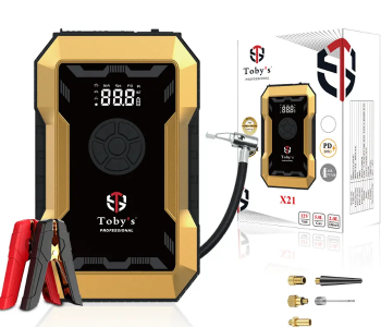 Toby's X21 Jump Starter With Compressor For Cars 10000mAh And 37WH Best Power Bank For Electronic De in UAE