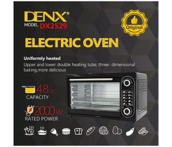 DENX DX2529 Electric Oven 48L Capacity 2000W Power Multifunction Countertop Baking And Cooking Oven in UAE