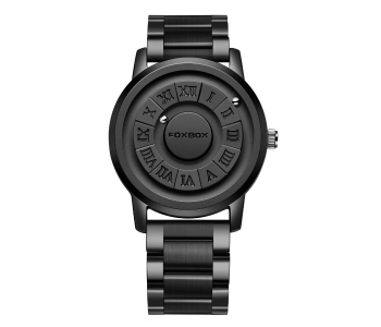Trending New Men's Creative Magnetic Scrolling Beads Quartz Watch For Men Waterproof Watches Stainless Steel Watch, Black in KSA