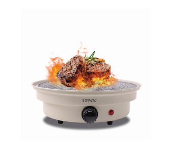 DENX Charcoal Barbecue Grill, Portable Outdoor Bbq Grill With Non Stick Surface, Removable Grease Tray, Round Compact Travel Grill For Camping, Picnic, Garden, Balcony Cooking, DX2811 in UAE