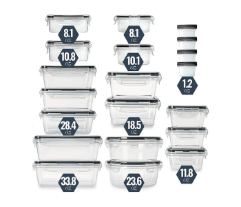 20-Pack Plastic Food Storage Container Set With Airtight Lid | 100% Leakproof Plastic in UAE