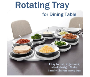 360° Rotating For Rectangular & Oblong Tables, Turntable Tray Reusable Urntable, Rotating Dining Table, Extendable Turntable For Kitchen And Dining Tables Oblong Round Tables, Dining Tables Tray Set For Serving, Revolving Turntable Dining Table in UAE