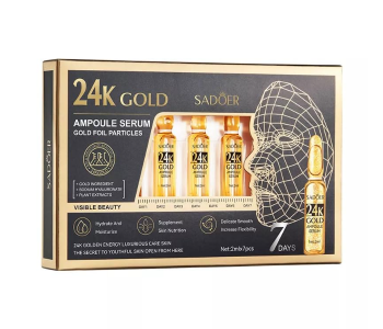 24k Gold Ampoule Erum Gold Foil Particles Gold Incredient For Korean Glass Skin Effect 7 Days Magic (2ml*7) in UAE