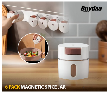 6 Pack Magnetic Spice Jar Wall Mounted Spice Containers Seasoning Box, Quantitative Control Spice Bottle Tins Set With Lids For Kitchen Refrigerator Camping BBQ in UAE