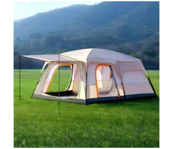 Camping Tent, 4-6 Person Family Cabin Tent, 210T Encrypted Polyester + High - Density Mesh Yarn, Portable Sunproof And Rainproof Outdoor Outdoor Tent, UPF 50+ UV Protection Wind Resistant Tent, Picnic, Camping, Family Gathering, Cloud And Mist Dust in UAE
