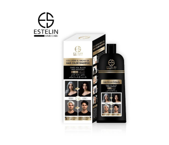 Collagen & Argan Oil Hair Color Shampoo Natural Black 400 ML in UAE