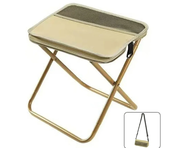 Pocket Chair Easy-Carry Folding Stool Shaped Like A Shoulder Bag - Beige in UAE
