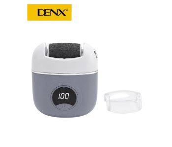 Denx Model DX3705 Electric Foot Polisher & Callus Remover, Rechargeable 500mAh Battery, 2 Speeds LCD Display, IPX7 Waterproof, 3 Grinding Heads in UAE