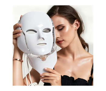 7-Color Facial & Neck Beauty Mask With Adjustable Straps - USB Rechargeable in UAE