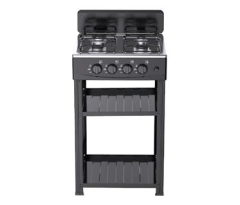 Denx Model DX2813 4-Burner Gas Stove With Electronic Ignition, Integrated Stand & Dual Storage Shelves, Heavy-Duty Body in UAE