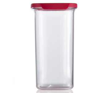 Tupperware Ultra Clear Oval Dry Storage Container 2L Capacity, Red Lid in UAE