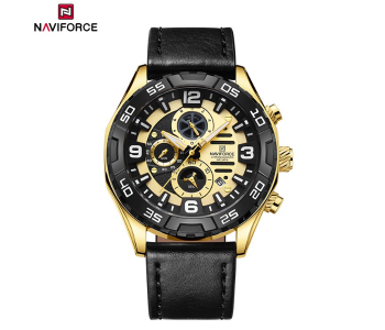 Naviforce Original NF8043 Elegance Exquisite Multifunctional Men's Chronograph Watch (Gold) in UAE