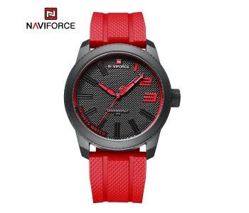 NAVIFORCE NF9202T Silicone Band Sport Waterproof Watches For Men Casual Quartz Wristwatch(Red) in UAE