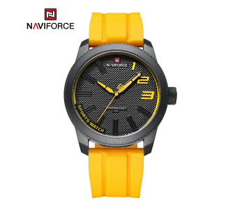 NAVIFORCE NF9202T Silicone Band Sport Waterproof Watches For Men Casual Quartz Wristwatch(Yellow) in UAE
