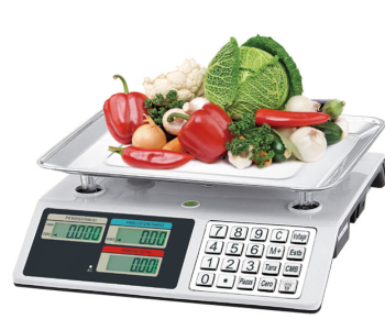 Digital Price Computing Scale: High-Precision Commercial Food Scale With Stainless Steel Tray, Dual LCD Display, Rechargeable Weighing Hub For Retail, Kitchen, And Business Use in UAE